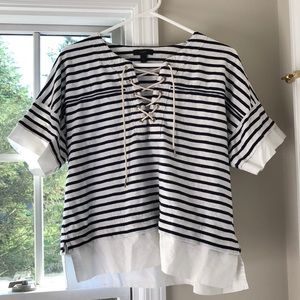JCrew lace up top